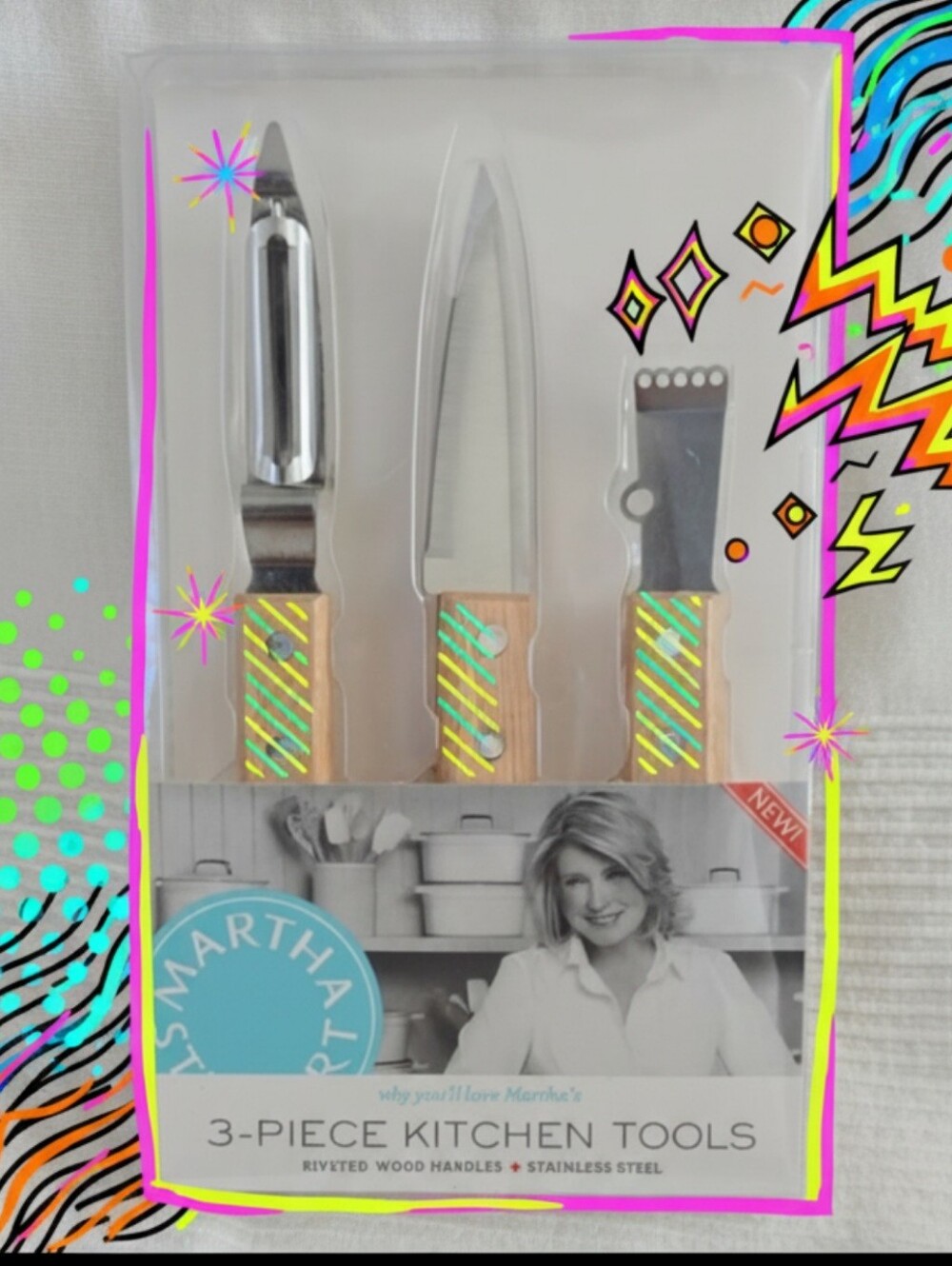NIP Martha Stewart Collection 3-Piece Kitchen Tool Set: Parer Peeler Zester 🍋